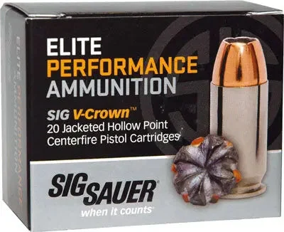 SIG 38 SPECIAL+P 125GR ELITE V-CROWN JHP 20RD