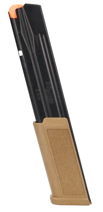 Sig Sauer Magazine 9mm, Coyote Brown Floor Plate, Fits Sig P320/P250, 30rd