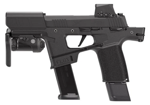 Sig Sauer P365 FLUX Sentry Optic Package 9mm, 6" Barrel, Brace, RomeoX Compact, Foxtrot 1X Light, 25rd