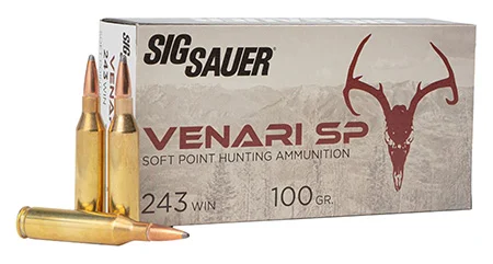 Sig Sauer V243SP10020 Venari243 Win 100 gr Soft Point 20 Per Box/ 10 Case