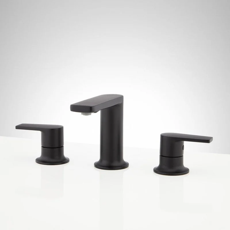 Signature Hardware Berwyn Two Handle Widespread Bathroom Sink Faucet in Matte Black | Ferguson