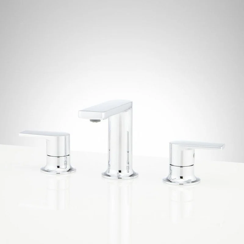 Signature Hardware Berwyn Two Handle Widespread Bathroom Sink Faucet in Polished Chrome | Ferguson