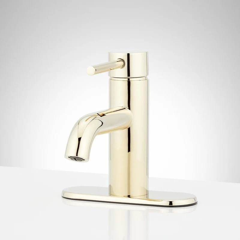 Signature Hardware Lexia Single Handle Monoblock Bathroom Sink Faucet with Deck Plate in Matte Black | Ferguson