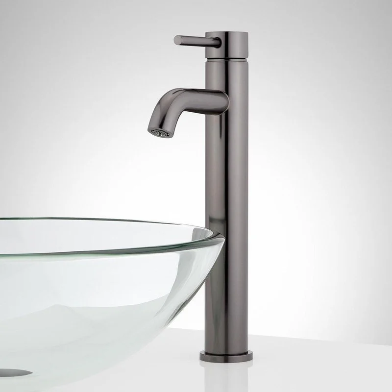 Signature Hardware Lexia Single Handle Vessel Filler Bathroom Sink Faucet in Gunmetal | Ferguson