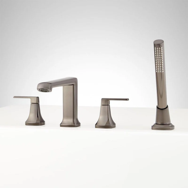 Signature Hardware Sefina Roman Tub Faucet with Hand Shower in Gunmetal | Ferguson