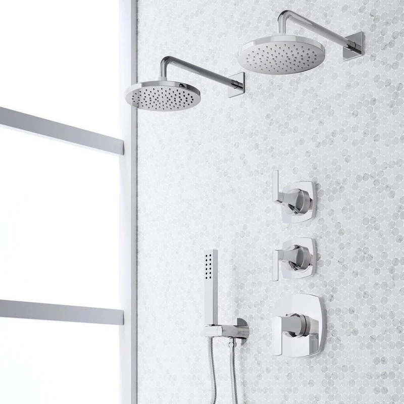 Signature Hardware Sefina Thermostatic Shower System with Dual Showerheads and Hand Shower in Brushed Nickel | Ferguson