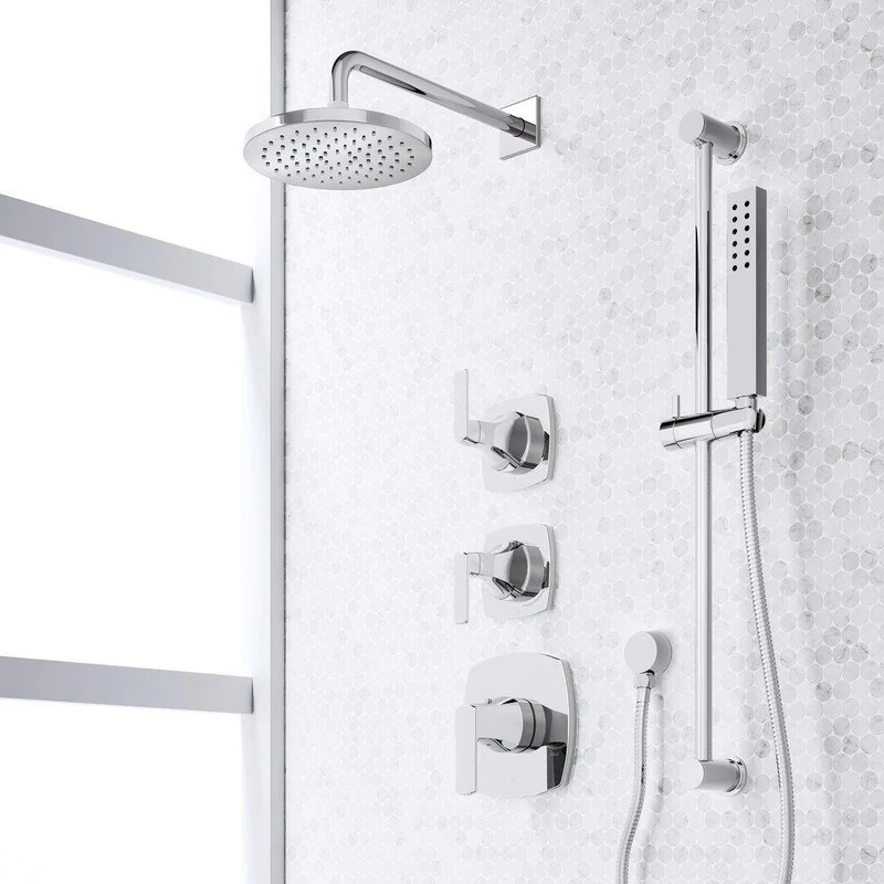 Signature Hardware Sefina Thermostatic Shower System with Slide Bar and Hand Shower in Brushed Nickel | Ferguson