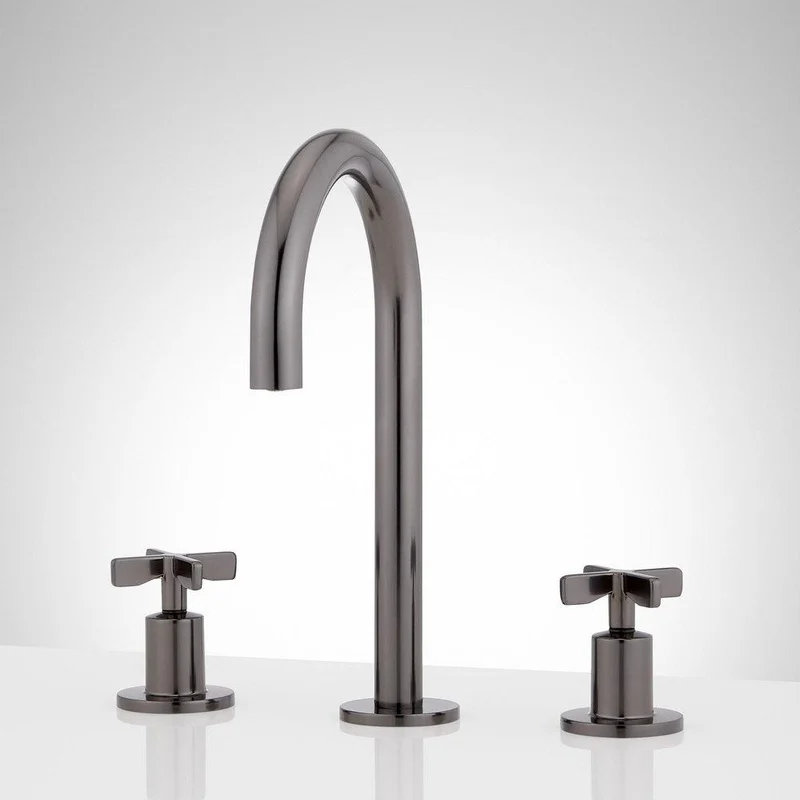 Signature Hardware Vassor Two Handle Widespread Bathroom Sink Faucet in Gunmetal | Ferguson