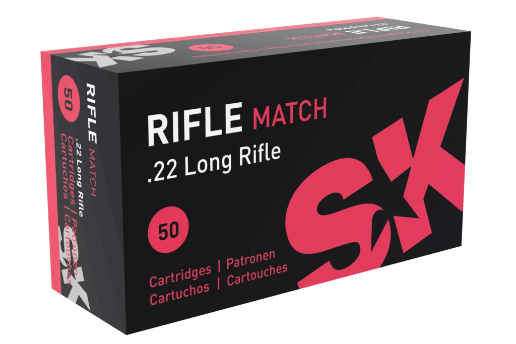 SK Rifle Match .22 LR 40 gr LRN – Match-Grade Lead Round Nose Ammo | 500 Rounds
