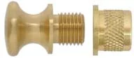 Small powder horn base plug, 3/8-24 thread with bushing, brass, made in USA