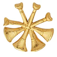 Smith & Warren Deputy Chief 4 Crossed Bugles Collar Pins