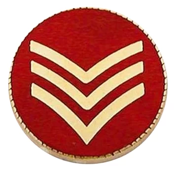 Smith & Warren Sergeant Collar Pin, Gold w/ Red Enamel