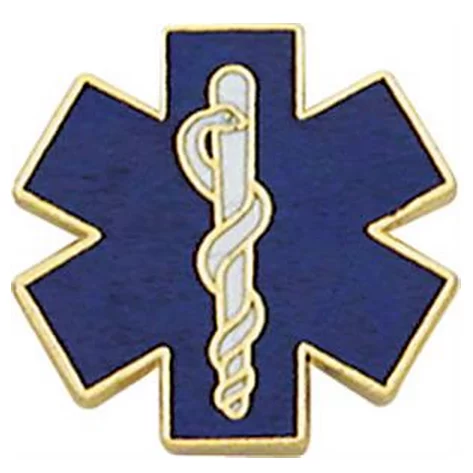 Smith & Warren Star of Life Collar Brass, Gold with Blue/White Enamel