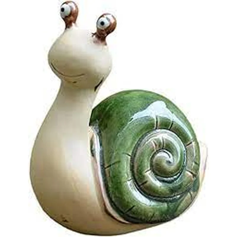 Snail ceramic green 2 designs assorted