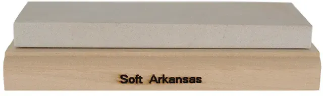 Soft Arkansas Whet Stone,2 x 6" medium fine,with wood base