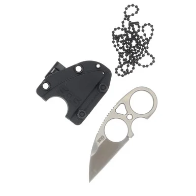 SOG Knives Snarl Fixed Blade Knife 2.3in Plain Satin Sheepsfoot Blade SOGJB01KCP