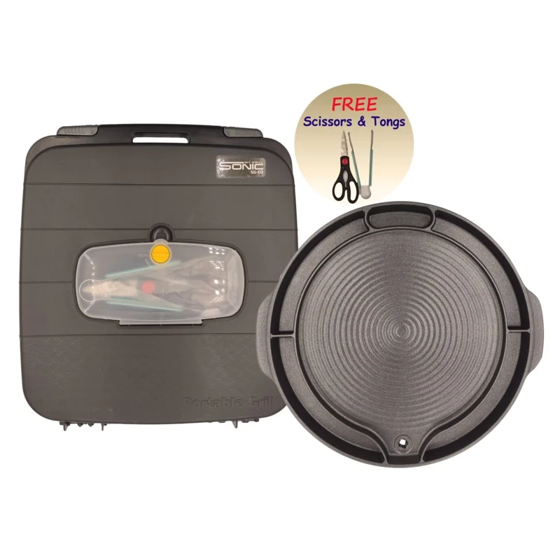 Sonic SG-02 Multi Layer Non-Stick Fondue Grill Plate / Samgyupsal Plate with Carrying Case