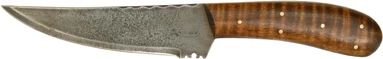 South-West Belt Knife,4-1/2" blade, curly maple grips,replica 1750 - 1790 era Trade Knife,made in the U. S. A.