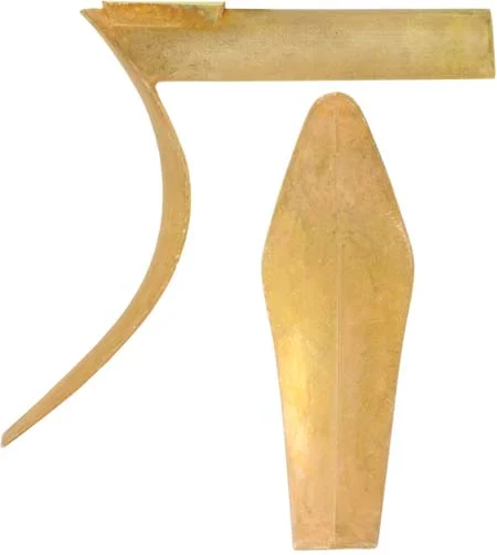 Southern Mountain Style Buttplate, diamond shaped, wax cast brassOverall length 4-7/16", width 1-9/16", comb 4"
