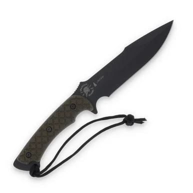 Spartan Blades Horkos Fixed Blade Knife Black S45VN Green Micarta SB4BKGRKYBK