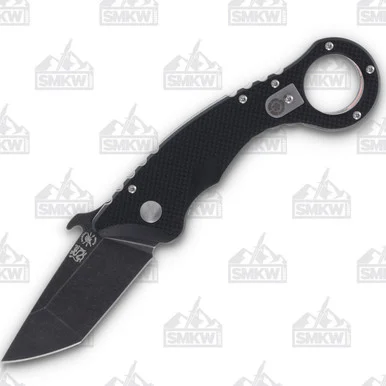 Spartan Blades Shoto Folding Knife 2.5in Plain Black TiNi Tanto SFBL9BK