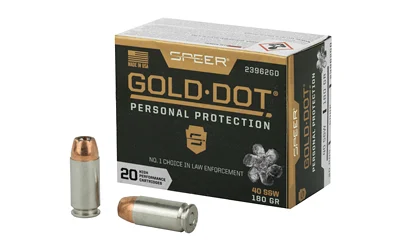 Speer 23962GD Gold Dot Personal Protection 40 S&W 180 gr Hollow Point 20 Per Box/ 10 Case