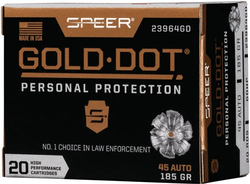 Speer 23964GD Gold Dot Personal Protection Hollow Point HP 185 Grain .45 ACP/Auto