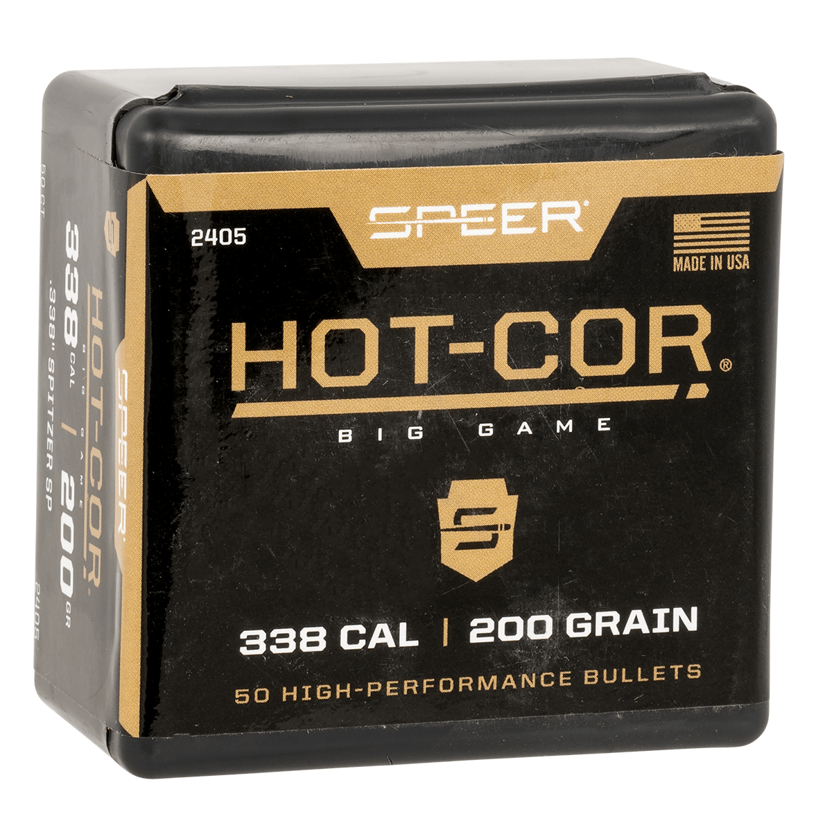 Speer 2405 Hot-Cor 338 Cal .338 200 gr Spitzer Soft Point 50 Per Box