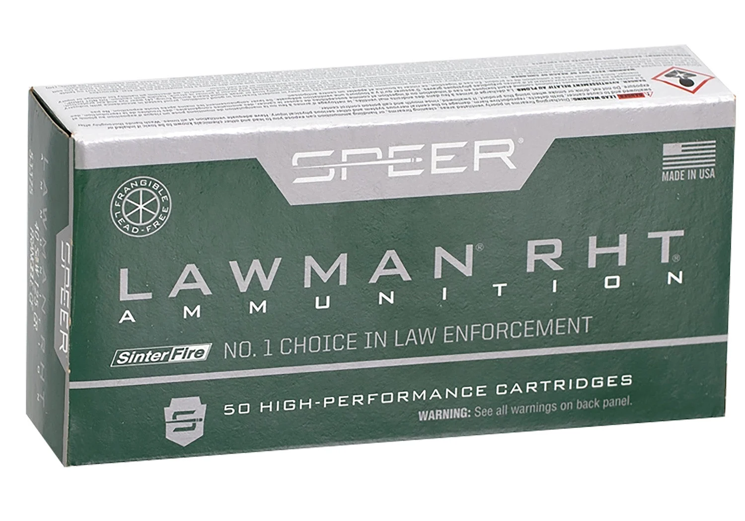 Speer 53375 Lawman Training RHT SinterFire Frangible125 Grain .40 S&W