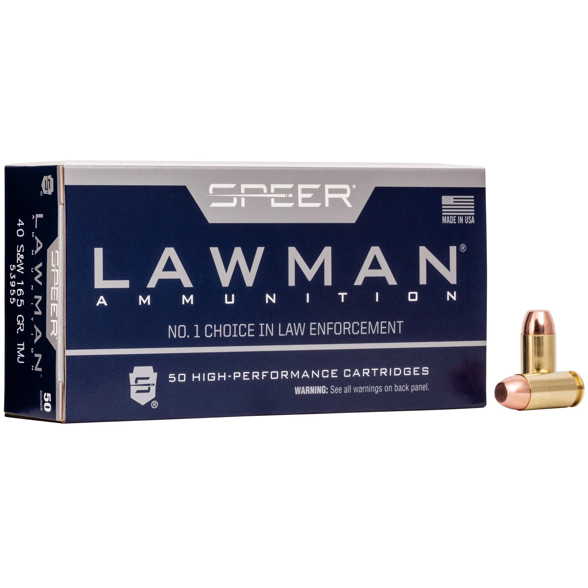 Speer 53955 Lawman Total Metal Jacket Flat Nose165 Grain .40 S&W