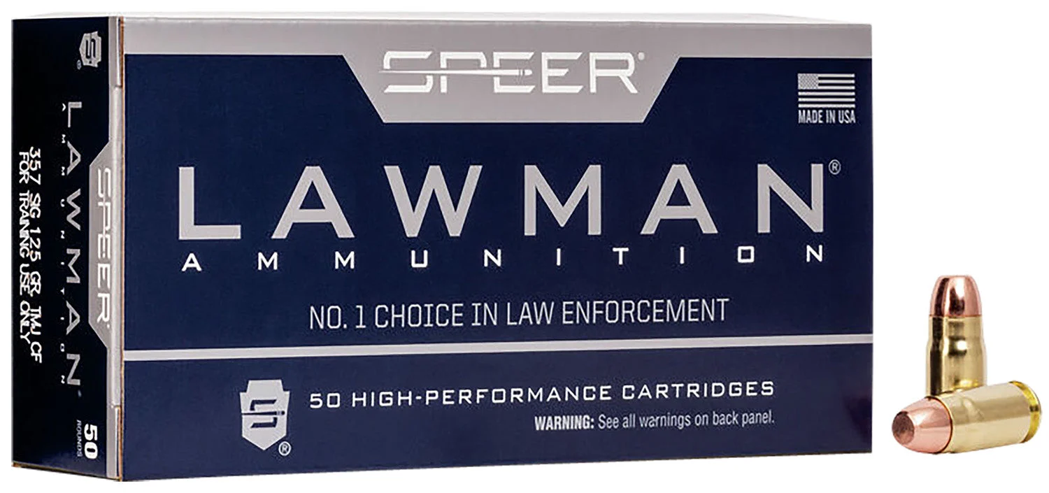 Speer 54232 Lawman Training Clean-Fire Total Metal Jacket Flat Nose125 Grain .357 Sig