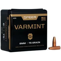 Speer 6MM Caliber (0.243″) 75 Gr. Varmint Hollow Point (100)