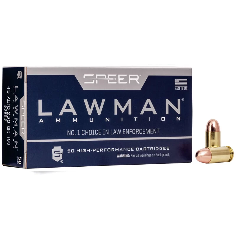 Speer Lawman, 45 Auto, 230 Grain, TMJ, Box of 50