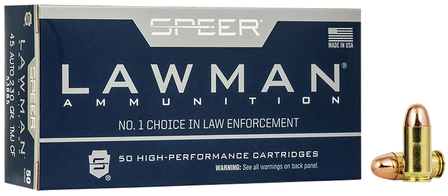 Speer Lawman Training Total Metal Jacket Round Nose230 Grain .45 ACP/Auto