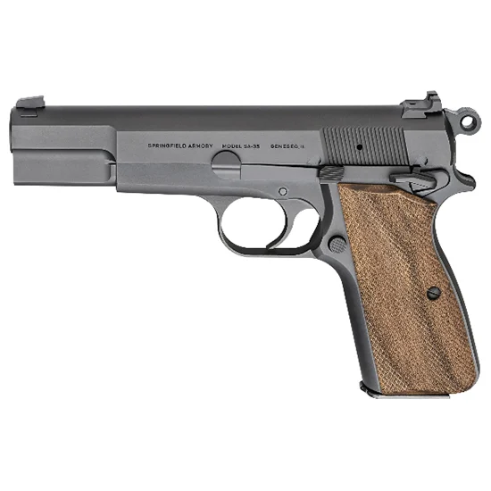 Springfield Armory HP9201 SA-359mm Luger 15+1 4.70″ Stainless Steel Barrel, Matte Blued Serrated Carbon Steel Slide & Frame w/Beavertail, Checkered Walnut Grip