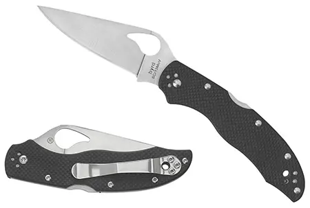 Spyderco BY01GPS2 Harrier 23.39″ Folding Drop Point Part Serrated Stonewashed 8Cr13MoV SS Blade, Black Textured G10 Handle, Includes Pocket Clip