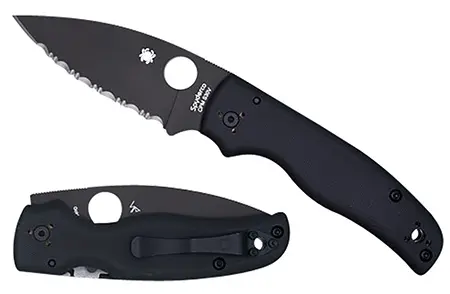 Spyderco C229GSBK Shaman3.58″ Folding Serrated Black DLC CPM S30V SS Blade/Black Textured G10 Handle Includes Pocket Clip