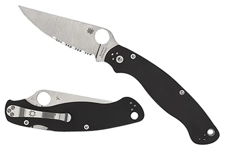 Spyderco C36GP2 Military 24″ Folding Plain Stonewashed CPM S30V SS Blade/Black Textured G10 Handle Includes Pocket Clip