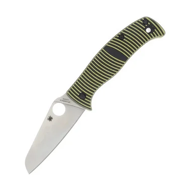 Spyderco Caribbean Yellow and Black 3.7 Inch Plain Satin Sheepsfoot SPC217GPSF