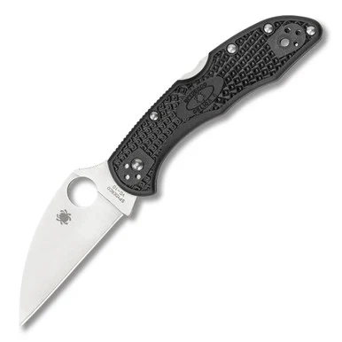 Spyderco Delica 4 Folding Knife Plain Edge Wharncliffe Black SPC11FPWCBK