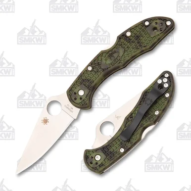 Spyderco Delica 4 Zome Green 2.9in Plain Satin Clip Point SPC11ZFPGR