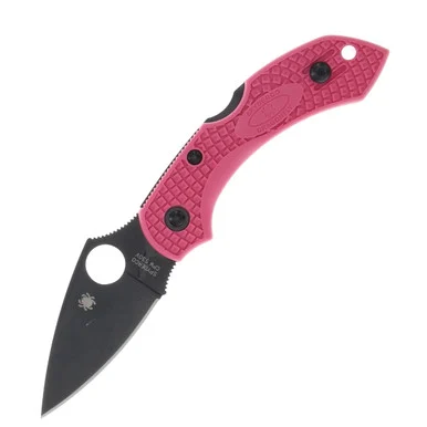 Spyderco Dragonfly 2 Folding Knife Pink 2.28in Plain Black TiCN Leaf SPC28FPPNSBK