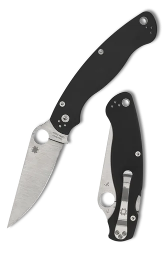 Spyderco Military 2 Folding Knife 4in Plain Satin Clip Point SPC36GP2