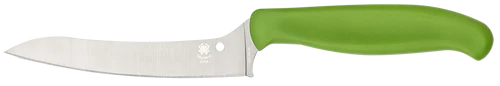 Spyderco Z-Cut Pointed 4.40" Fixed Plain Stonewashed CTS BD1N SS Blade, Green Textured Polypropylene Handle
