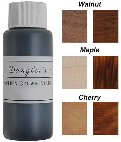 Stain,Golden Brown,2 ounce bottle,by Homer Dangler