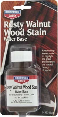 Stain,rusty walnut,3 oz. liquid,by Birchwood Casey