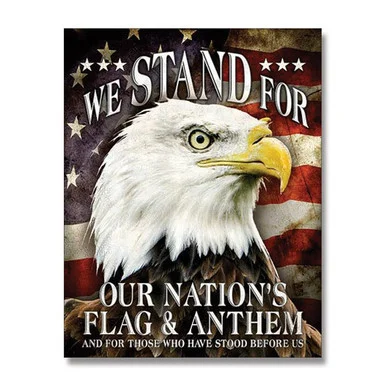 Stand for Flag & Anthem Tin Sign SG2175