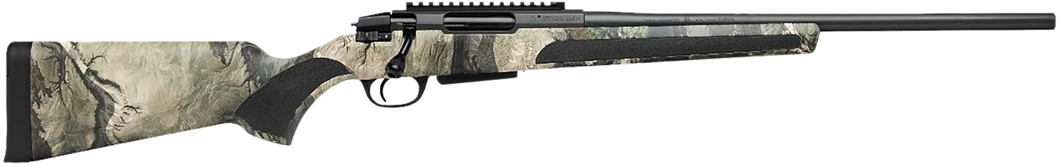 Stevens 19509 334 Bolt Action 30-06 Springfield 3+1 20″ Camo/Dark Gray Carbon Steel Receiver Integrated Recoil Lug Ergonomic/Recoil PadSynthetic Stock Picatinny Rail Right Hand