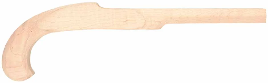 Stock, Dueling pistol,pre-shaped, non-inlet13/16" barrel, plain walnut