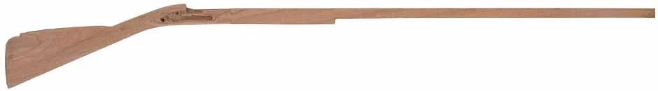Stock, English Flint Fowler, pre-shaped,inlet L&R Queen Anne lock,42" barrel, plain maple